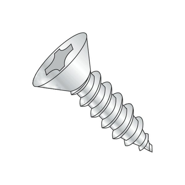 Newport Fasteners Sheet Metal Screw, #10-16 x 1-3/4 in, Zinc Plated Steel Flat Head Phillips Drive, 1000 PK 854218-1000 - main